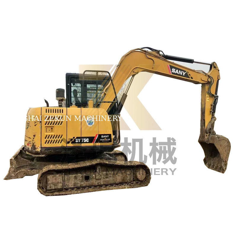 Máy đào Sany SY75C Crawler cũ ở Thượng Hải với 55 KW Power và 7000 KG Trọng lượng