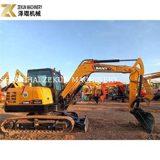 Máy đào Sany SY60C PRO 6 tấn sử dụng với động cơ Sany và giờ làm việc thấp